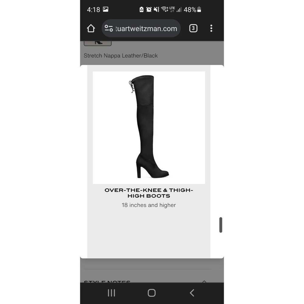 $950 STUART WEITZMAN Highland Black Suede Over The Knee Heel Boots Size 11